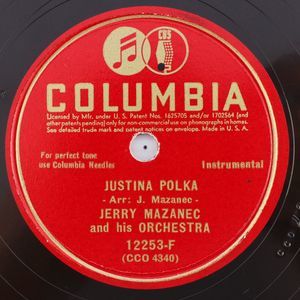 Jerry Mazanec - Juntina Polka/Friendship 1942 10" 78 rpm Shellac Record 12253-F